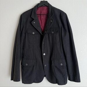 Robert Graham Men’s Hybrid Blazer Zip Jacket Size Small Grey Pinstripe